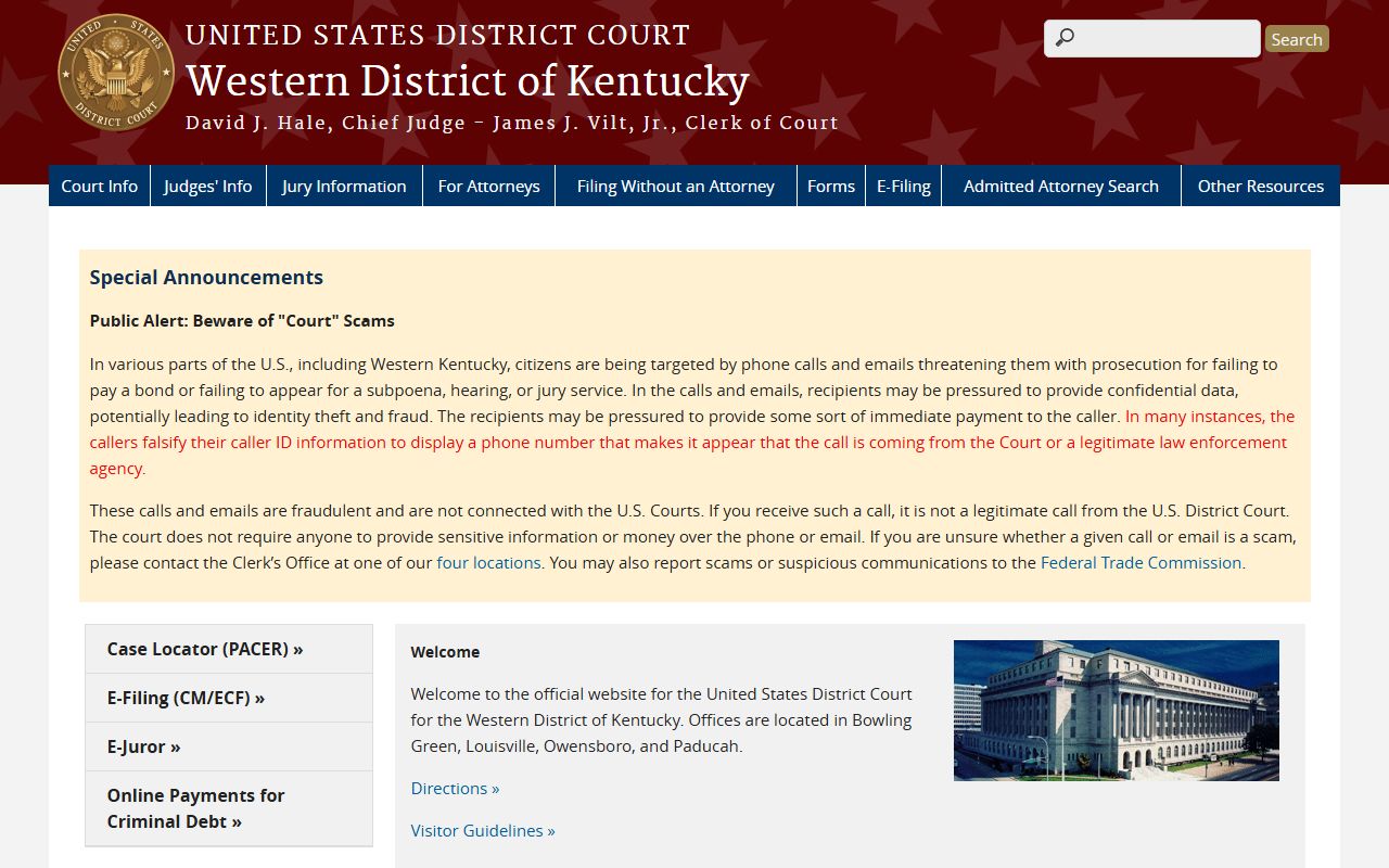 Oldham County court records Western District of Kentucky