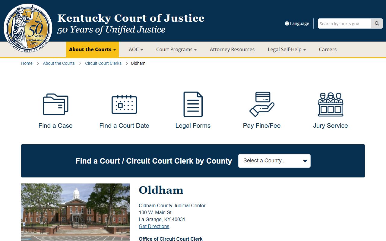 Oldham County court records Judicial Center information