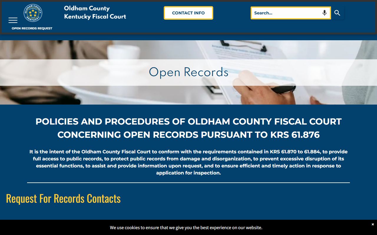 Oldham County court records open records policy