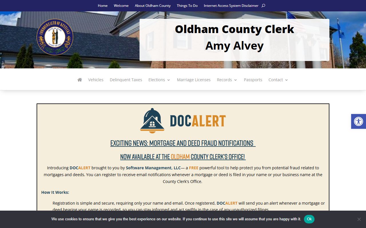 Oldham County probate records land records access
